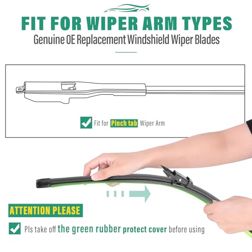 Image of 24 inch 21 inch Windshield Wiper Blades Replacement for Pontiac G6 2005 2006 2007 2008 2009 2010 / Buick Lucerne 2008 2009 2010 2011 Original Factory Quality Front Wipers Blade Set for My Car - (Pack of 2)