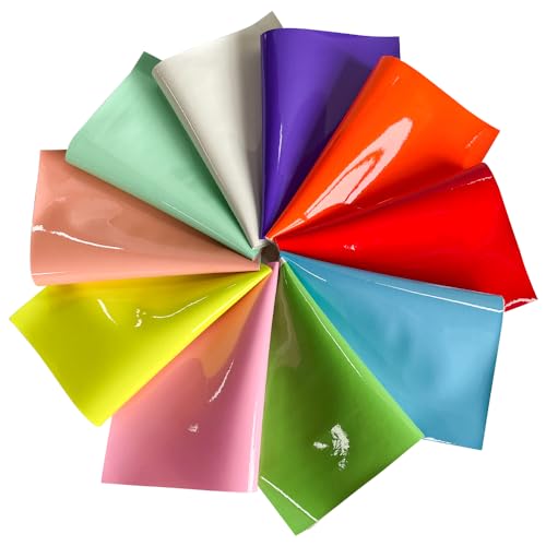 Feuilles en similicuir brillant Lot de 10 coupons A4 colorés pour bricolage