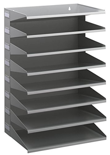 Trieur métallique mural horizontal pour rangement document A4+ gris