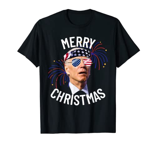 Joe Biden Merry Christmas Funny Confused Biden 4th Of July T-Shirt