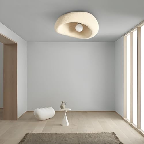 Lampe de plafond moderne wabi-sabi beige 80 cm avec douille E27 pour séjour