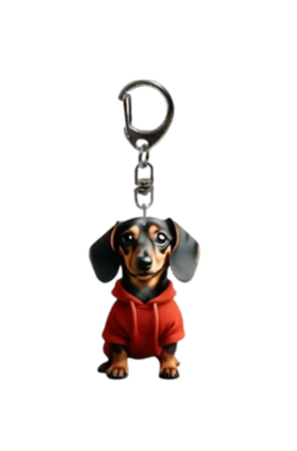 Cmj Unisex Red Cmj™ Flat Acrylic Hoodie Dachshund Keyring Gift For Dog Lovers Sausage Dog Keychain