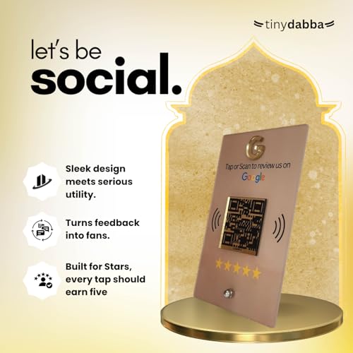 Golden QR Border NFC & QR Tap or Scan Standee for Business by tinydabba - 2
