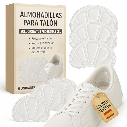 6Pcs de Taloneras de Silicona - Almohadillas Antirozaduras para Zapatos - Protector de Talon para Reducir Talla y Ajustar el Calzado - Plantillas de Gel para Mayor Comodidad y Sujecion