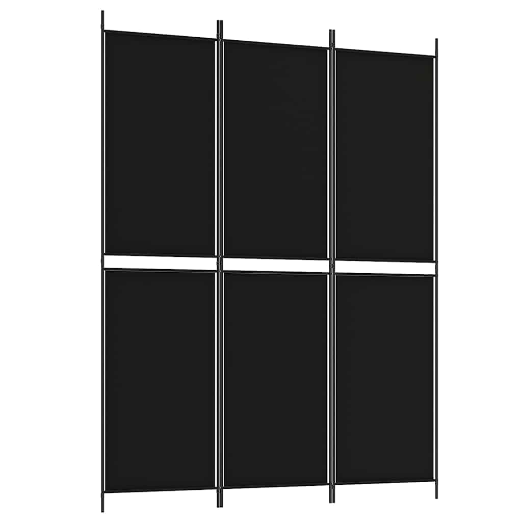 3-panelowy parawan 150x200 cm materiał czarny
