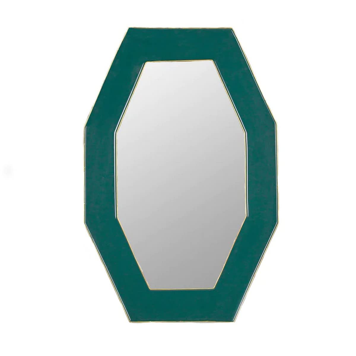 Paoletti Teal Framed Octagonal Wall Mirror In