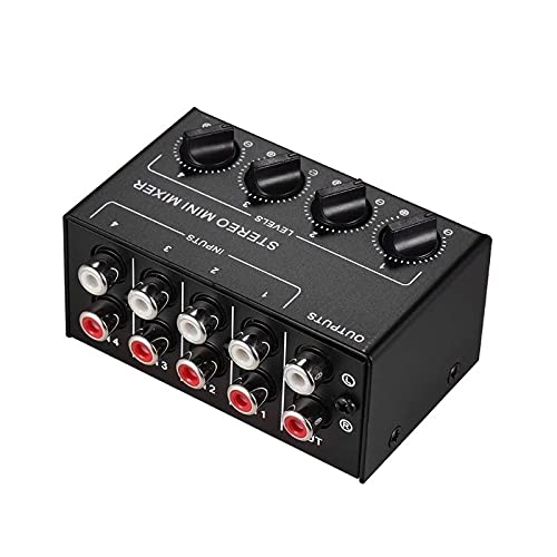 Mini Passive Stereo Mixer RCA 4-Channel Passive Mixer Small Mixer
