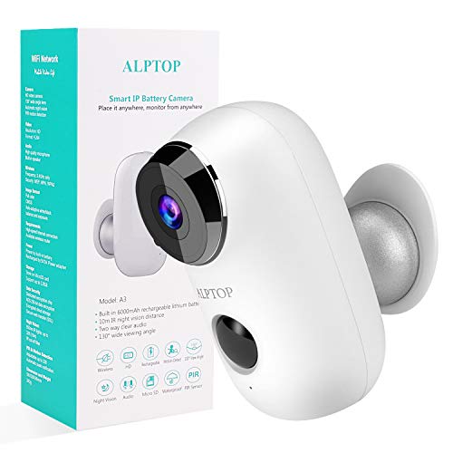 100% Wire-Free Wireless Rechargeable Battery Solar Powered Indoor Outdoor Home WiFi HD Security Camera Two-Way Audio,IP65 Waterproof,Night Vision,PIR Motion Recording,Built-in SD Slot at-A3