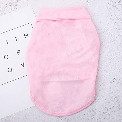 Petea Dog Shirts Pet Puppy Cotton Polo Shirt Basic T-Shirt Clothes For Dogs And Cats (M, Pink) #TOP7