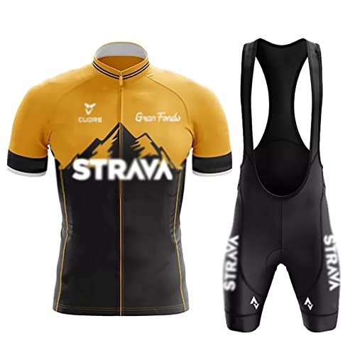 YLFC Ensemble De Vêtements Cyclisme À Manches Courtes Combinaison De Cyclisme pour Hommes Combinaison Cyclisme Vélo VTT avec Short Rembourré en Gel 12D Respirant Et Séchage Rapide B,XXL Cover
