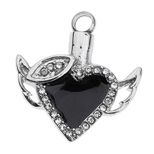 Pingente de urna de cristal em aço inoxidável Baoblaze com pingente de coração memorial lembrança, p