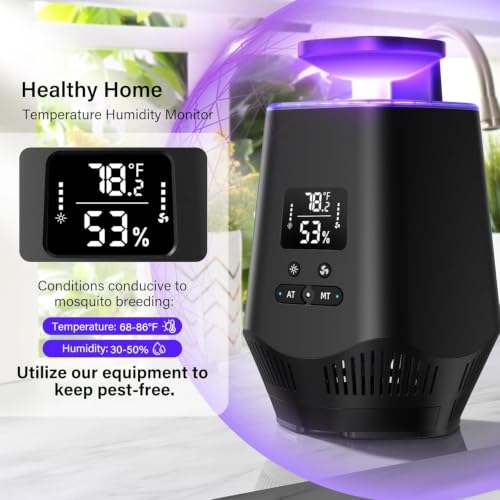 Image of Fruit Fly Traps for Indoors, Smart Fly Trap Indoor Bug Zapper Gnat Traps for House Indoor with Temperature and Humidity Sensor, 10PCS Sticky Boards Black 001