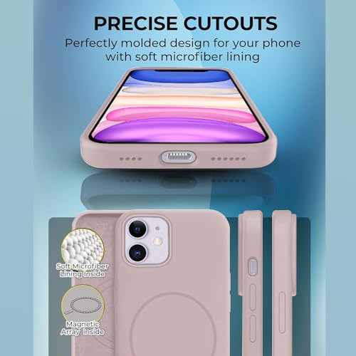 Image of iPhone 11 Silicone Magsafe Case | Shock Proof Design & Camera Protection | Premium Rubberised Apple iPhone 11 Cover (Microfiber Lining) | Magnetic Liquid Silicone - Pink