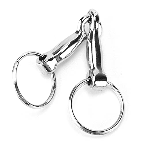 OPPWONG Ring-Trensengebiss, Pferde-Schlüsselanhänger, Pferdegebiss-Schlüsselanhänger, Zinklegierung, Pelham-Schlüsselanhänger, Einzelverbinder, Trensengebiss-Schlüsselanhänger,