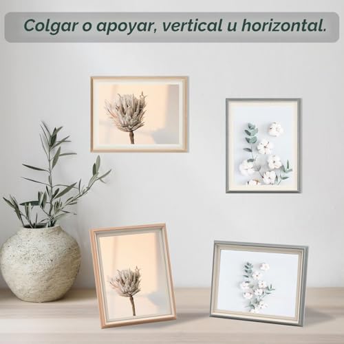 Miniatura 3 de Yohyien 4 Piezas Marcos De Fotos, Marcos Para Cuadros De Sobremesa De Pie, Portaretratos Para Fotos Para Pared, Picture Frame For Wall Grano De Madera, 15 X 20 Cm