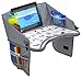 Kids Travel Tray for Car Seat with Dry Erase, Cup/iPad/Holder, 16x12 (Gray)