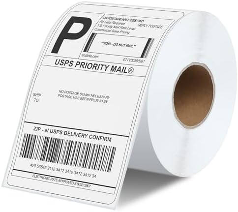 4x6 Thermal Shipping Labels, 500pcs Perforated Fanfold, Compatible Zebra & Rollo Printers and Most Thermal Printer, Perforated, Commercial Grade (500, 4 * 6-1)