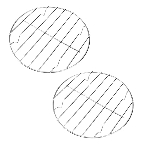 VICASKY 2Pcs Stainless Steel Round Barbecue Grill Stand BBQ Tools for Outdoor Cooking Lightweight and Easy to Use for Grilling and Roasting Activities
