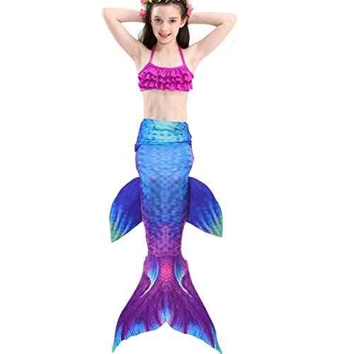 Girl's Mermaid Tail Swimsuit for Swimming Bikini Set Sea-Maid Princess Bathingsuit