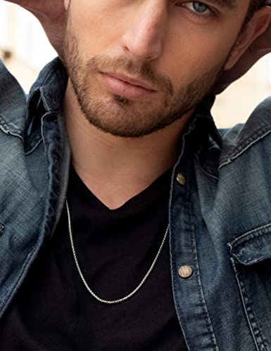 Asdull 925 Sterling Silver 2Mm Silver Box Chain Necklace For Men Silver Link Chain For Women 16 Inches #TOP1