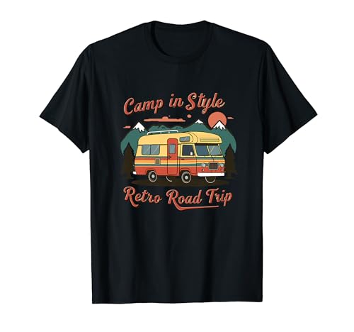 Retro Van Camper Vintage | Aventura con Estilo Camiseta