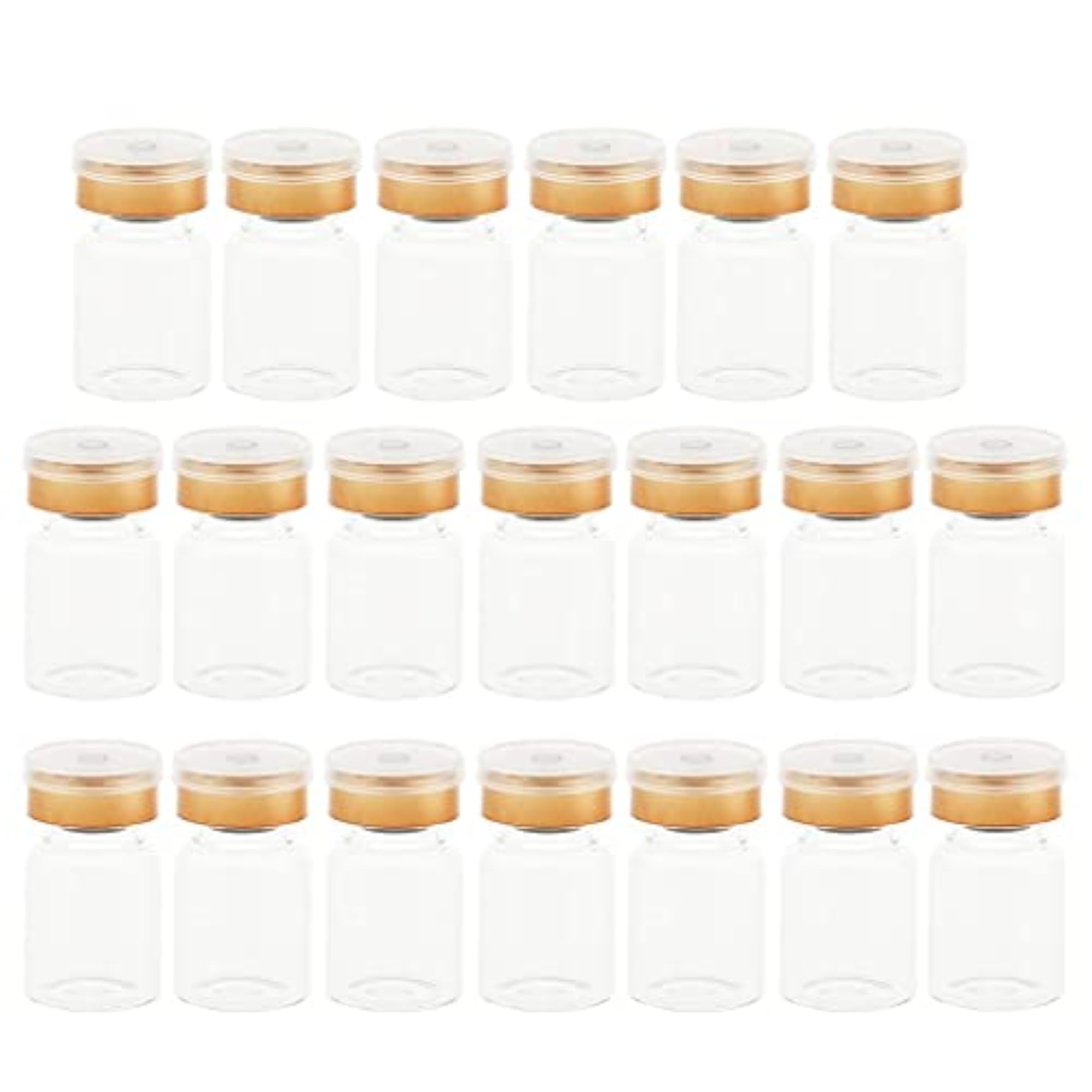 20 Transparent Glass Bottles with Rubber Stopper