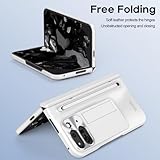 Case for Google Pixel 9 Pro Fold Bracket Stand Cover |Hinge Protection| with Stylus Pen and Built-in Screen Protector Shockproof Slim PC Phone Case for Google Pixel 9 Pro Fold - White - Image 6