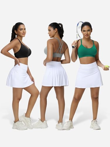Image of VEQKING Strappy Cross Back Women Sports Bra Pack for Medium Support Workout | Removable Padded Cups, Spaghetti Strap, Comfort Seamless Wirefree, Soft Breathable Fabric, for Gym /Yoga /Pilates /Walking /Daily