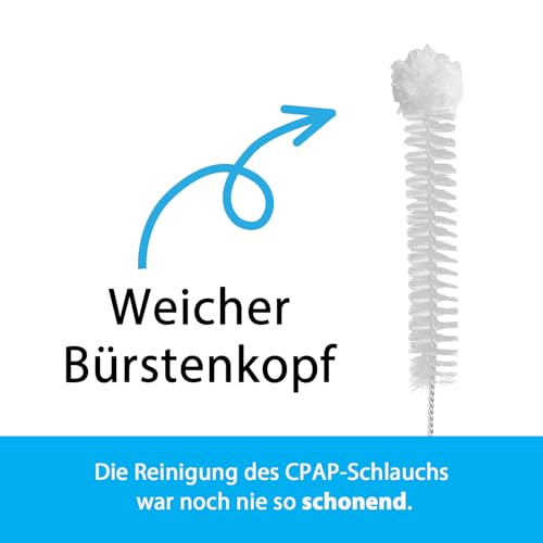 CPAP-Reinigungspaket SomnoSept – 1x CPAP-Reiniger SomnoSept 400 ml UND 1x oxyhero brush Edelstahl CPAP-Schlauchbürste 120 cm, 19 mm Durchmesser – Gründliche Reinigung von CPAP-Maske und CPAP-Schlauch