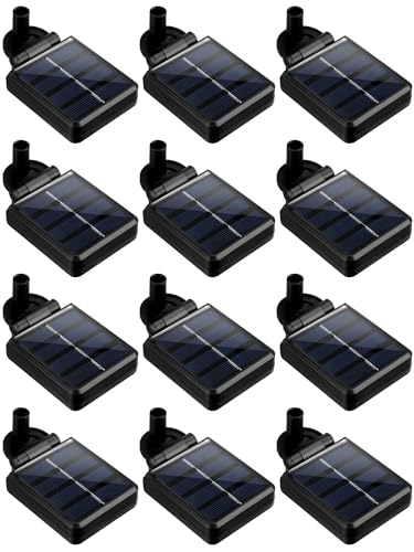 Tellegloww 12 Pcs Replacement Solar LED Light Parts 1.2V 300mA Square LED Solar Panel Lantern Lid Lights Replacement for Outdoor Stake Light LED Accessories DIY Garden Decor
