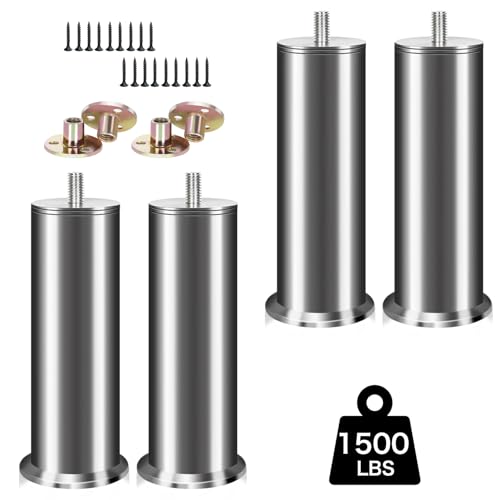 4 Stück Möbelfüße Edelstahl, 20cm Sofa Füße, Möbelbeine Metall, Für...