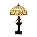 Produktbild 16-inch European-style retro Baroque Tiffany glass lampshade table lamp living room dining room bedroom bedside beauty modeling resin base table lamp