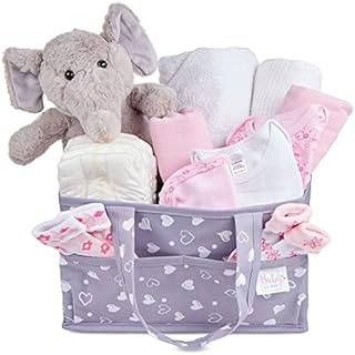 Newborn Baby Gifts Nappy Caddy Set  Washable Multi-Functional Pink Caddy Bag to Store and Organise Baby Essentials Like Nappies, Wipes, Cream, Toys, Bottles, Bottle Warmer, etc.