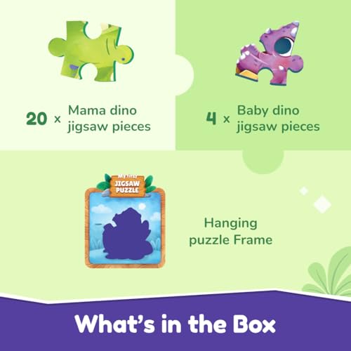 Image of Bloomingo Puzzle Kit - My First Jigsaw Puzzle - Unicorn & The Friendly Fairy - Jigsaw Puzzle for Kids (2-4 Years) 20+ Jigsaw Pieces (Dino)