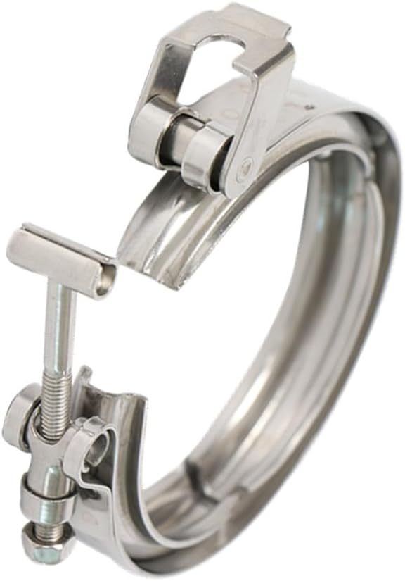 Exhaust clamps, Stainless Steel V-Band Clamp Release V Band for Exhaust 304 1.5-6.0 inch No Flanges(5.0 Inch)