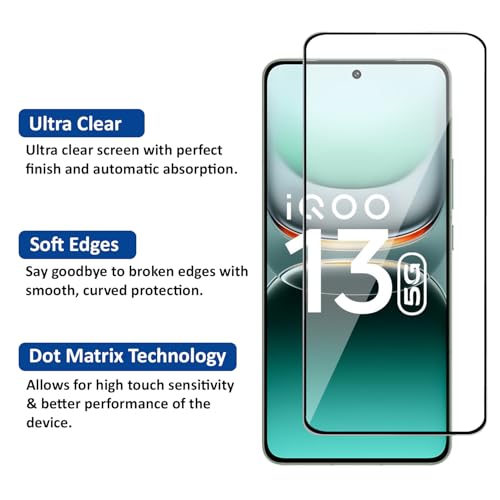 Image of AIBEX Tempered Glass for IQOO 13 5G | 9H Hardness | Anti-Glare & Anti-Fingerprint | Water Resistant | Edge-to-Edge Full Screen Protector | Bubble-Free Installation
