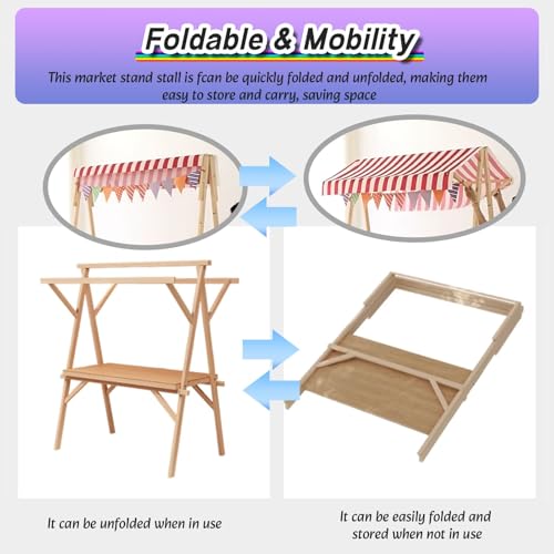 Stand de vente en bois pliable pour restauration de rue