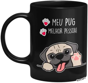 Caneca Dog - Meu Pug, melhor pessoa! - Preta