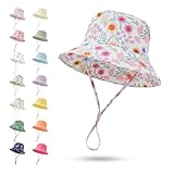 MA COWCF Baby Sun Hat 0-6 Years Toddler Boys Girls Adjustable Bucket Hats Kids Bucket Hats UPF 50+ Wide Brim Beach Swim Pool