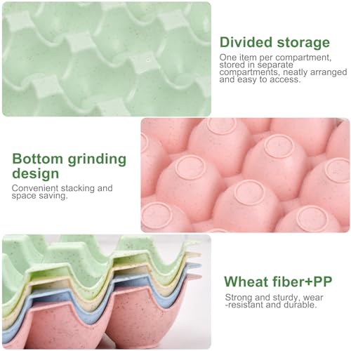 Hoxfly 4-Pc Plastic Egg Storage Container - Stackable Tray for Fridge and Countertop Organization - Image 2