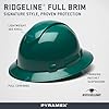 Pyramex Ridgeline Full Brim Hard Hat 4 Point Ratchet Green
