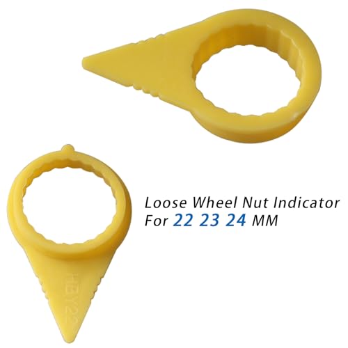 Image of Wheel Check Loose Wheel Nut Indicator for 22 23 24MM Nuts Replace High Visibility Yellow Nut Indicator, PU Material - 50PCS