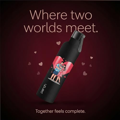 Image of Perch Oasis Pro Insulated Steel Water Bottle 760ml | ISI Certified Hot & Cold Leakproof Flask | BPA-Free Valentine Gift Bottle for Couples, His & Her, Office, Gym & Home | Bliss