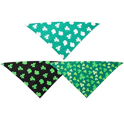 ULTECHNOVO 3Pcs St. Patricks Day Cat Bandanas Cachecol Cachecol Cachecol Cachecol