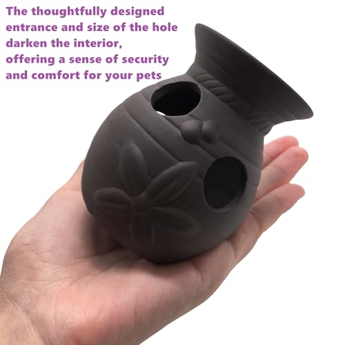 Image of M2cbridge Pottery Ceramic Jar Natural Clay Vase Cichlid Small Fish Shrimp to Play Hide Breed Habitat(Purple Clay, 2pcs)
