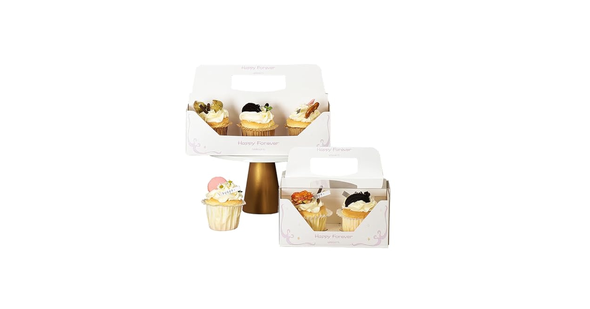 Amazon｜カップケーキボックス 10個入り 4/6穴透明 ケーキ箱