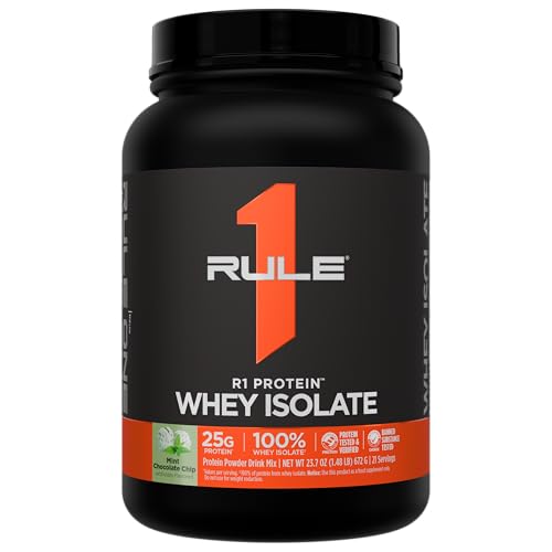 Image of Rule 1 Proteins R1 Protein Whey Isolate, Mint Chocolate Chip, 21 Servings | 25g of Protein from Whey Isolates and Hydrolysate isolates for Workout Recovery and anytime use