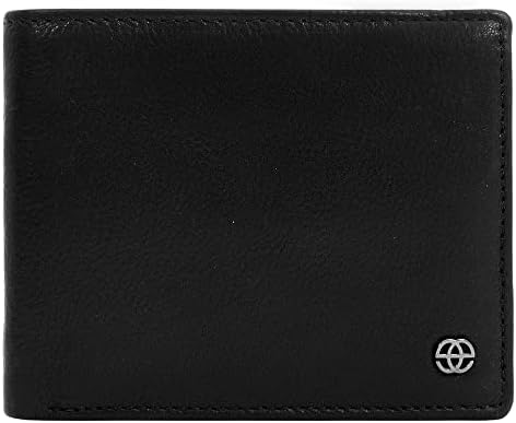 eske Delphine - Genuine Leather Mens Bifold Wallet - Holds Cards, Coins and Bills - 7 Card Slots - Everyday Use - Travel Friendly - Handcrafted - Durable - Water Resistant -Vintage Black
