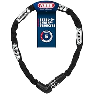 ABUS Kettenschloss Steel-O-Chain 5805C – Zahlenschloss aus 5 mm starken Stahlkette Sicherheitslevel 5