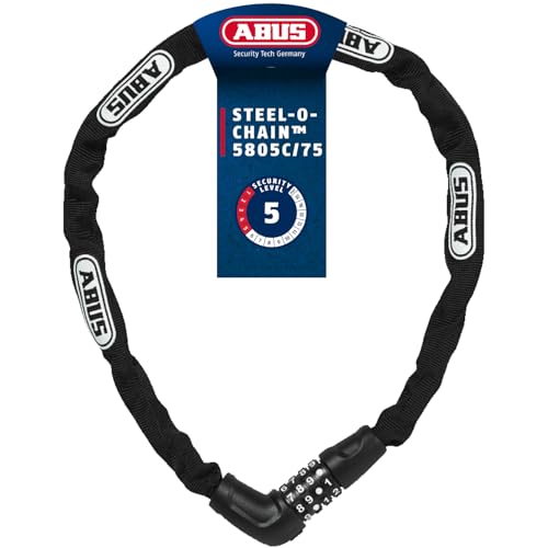 ABUS Kettenschloss Steel-O-Chain 5805C – Zahlenschloss aus 5 mm starken Stahlkette Sicherheitslevel 5